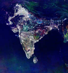 India Nighttime Lights - Colored